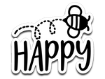 Bee Happy Vinyl Decal Sticker