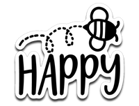 Bee Happy Vinyl Decal Sticker