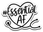 Essential AF Stethoscope Heart Vinyl Decal Sticker