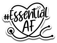 Essential AF Stethoscope Heart Vinyl Decal Sticker