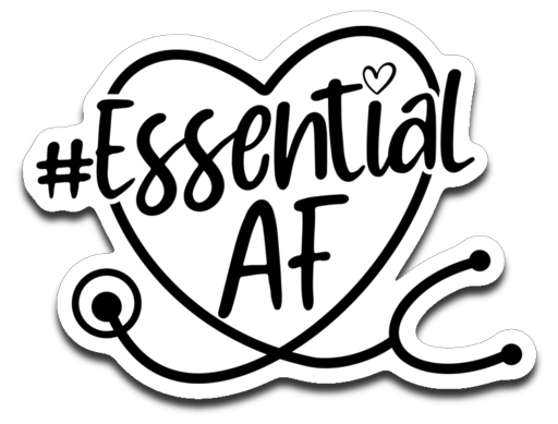 Essential AF Stethoscope Heart Vinyl Decal Sticker