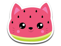 Kawaii Watermelon Cat Vinyl Decal Sticker
