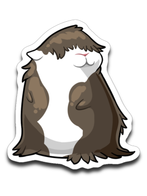 White and Brown Guinea Pig Vinyl Decal Sticker
