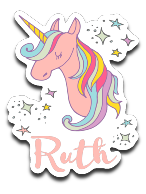Ruth Unicorn Name Decal