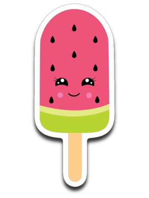Kawaii Watermelon Popsicle Vinyl Decal Sticker