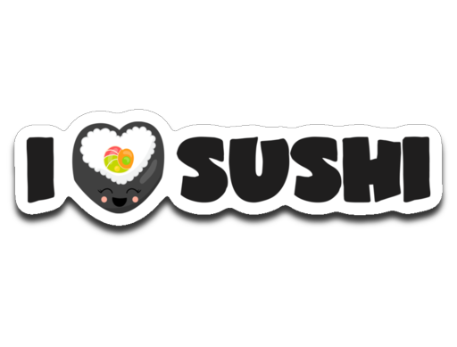 Kawaii I Love Sushi Vinyl Decal Sticker