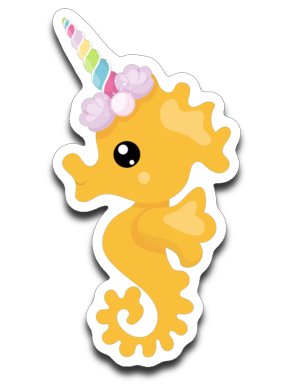 Seahorse Unicorn Vinyl Decal Sticker