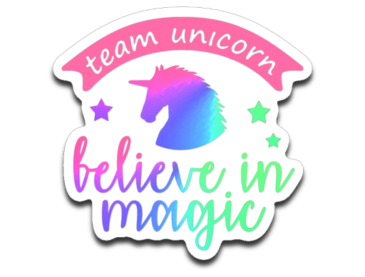 Team Unicorn Believe in Magic Vinyl Decal Sticker