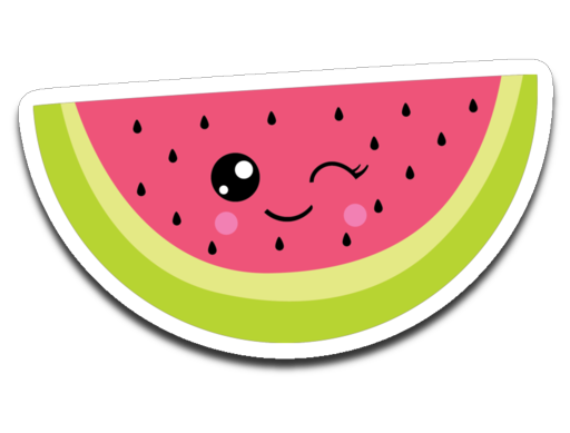 Kawaii Watermelon Slice Vinyl Decal Sticker