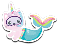 Mermaid Unicorn Cat Caticorn Vinyl Decal Sticker
