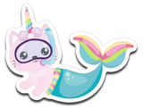 Mermaid Unicorn Cat Caticorn Vinyl Decal Sticker