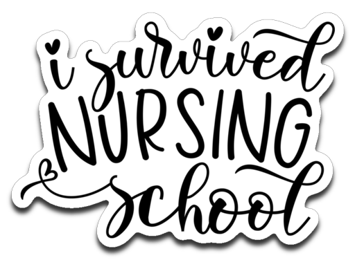 I Survived Nursing School Vinyl Decal Sticker