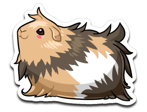 Brown & Tan Guinea Pig Vinyl Decal Sticker