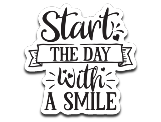 Start the Day with a Smile Vinyl Decal Sticker
