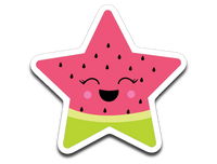 Kawaii Watermelon Star Vinyl Decal Sticker