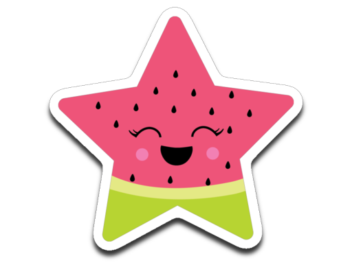 Kawaii Watermelon Star Vinyl Decal Sticker