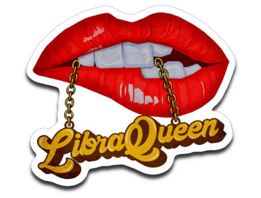 Libra Queen Lips and Chain Vinyl Decal Sticker