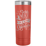 This Witch Can Be Bribed with Chocolate 22oz Skinny Tumbler Laser Engraved Halloween Gift