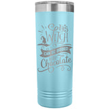 This Witch Can Be Bribed with Chocolate 22oz Skinny Tumbler Laser Engraved Halloween Gift