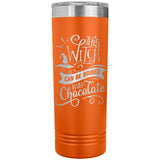 This Witch Can Be Bribed with Chocolate 22oz Skinny Tumbler Laser Engraved Halloween Gift