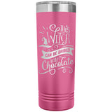 This Witch Can Be Bribed with Chocolate 22oz Skinny Tumbler Laser Engraved Halloween Gift
