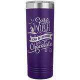 This Witch Can Be Bribed with Chocolate 22oz Skinny Tumbler Laser Engraved Halloween Gift