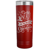 This Witch Can Be Bribed with Chocolate 22oz Skinny Tumbler Laser Engraved Halloween Gift