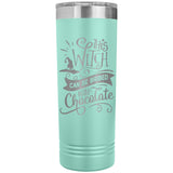 This Witch Can Be Bribed with Chocolate 22oz Skinny Tumbler Laser Engraved Halloween Gift