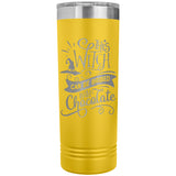 This Witch Can Be Bribed with Chocolate 22oz Skinny Tumbler Laser Engraved Halloween Gift