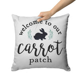 Welcome to Our Carrot Patch Pillow