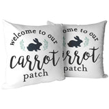 Welcome to Our Carrot Patch Pillow
