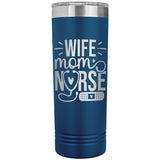 Wife Mom Nurse 22oz Skinny Tumbler Laser Engraved Nursing Birthday Christmas Gift Idea for Women