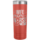 Wife Mom Nurse 22oz Skinny Tumbler Laser Engraved Nursing Birthday Christmas Gift Idea for Women