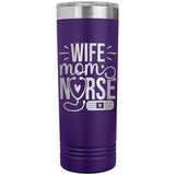 Wife Mom Nurse 22oz Skinny Tumbler Laser Engraved Nursing Birthday Christmas Gift Idea for Women