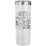 Wife Mom Nurse 22oz Skinny Tumbler Laser Engraved Nursing Birthday Christmas Gift Idea for Women