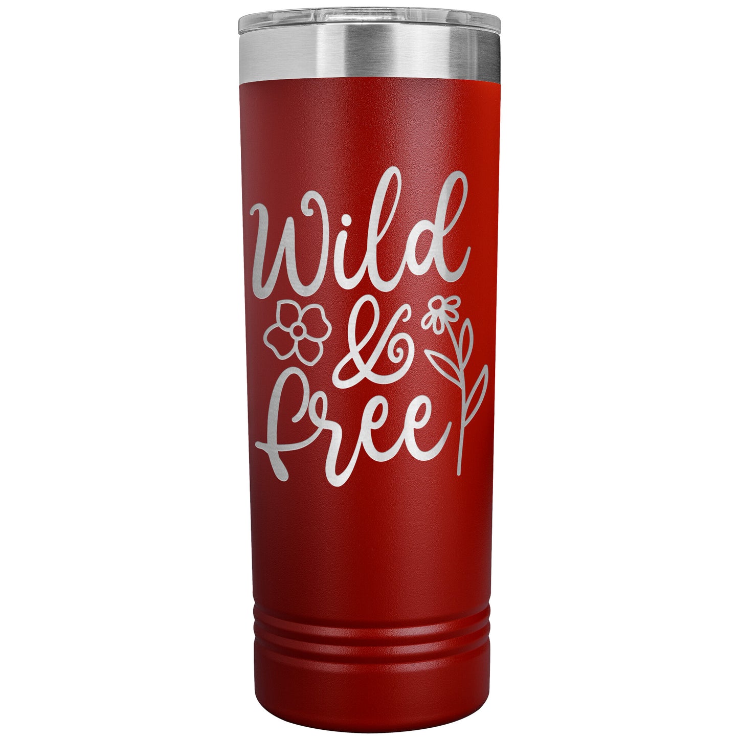 Wild and Free 22oz Skinny Tumbler Laser Engraved