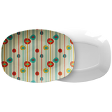 Mid Century Modern Serving Platter | Red Blue Orange Geometric Pattern Serveware Tray | Birthday or Mothers Day Gift