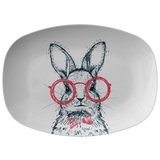 Hipster Rabbit Wearing Red Glasses Serving Platter | Easter Tray