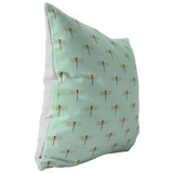 Mint Green Dragonfly Pillow or Pillow Cover | Cute Easter or Spring Home Decor