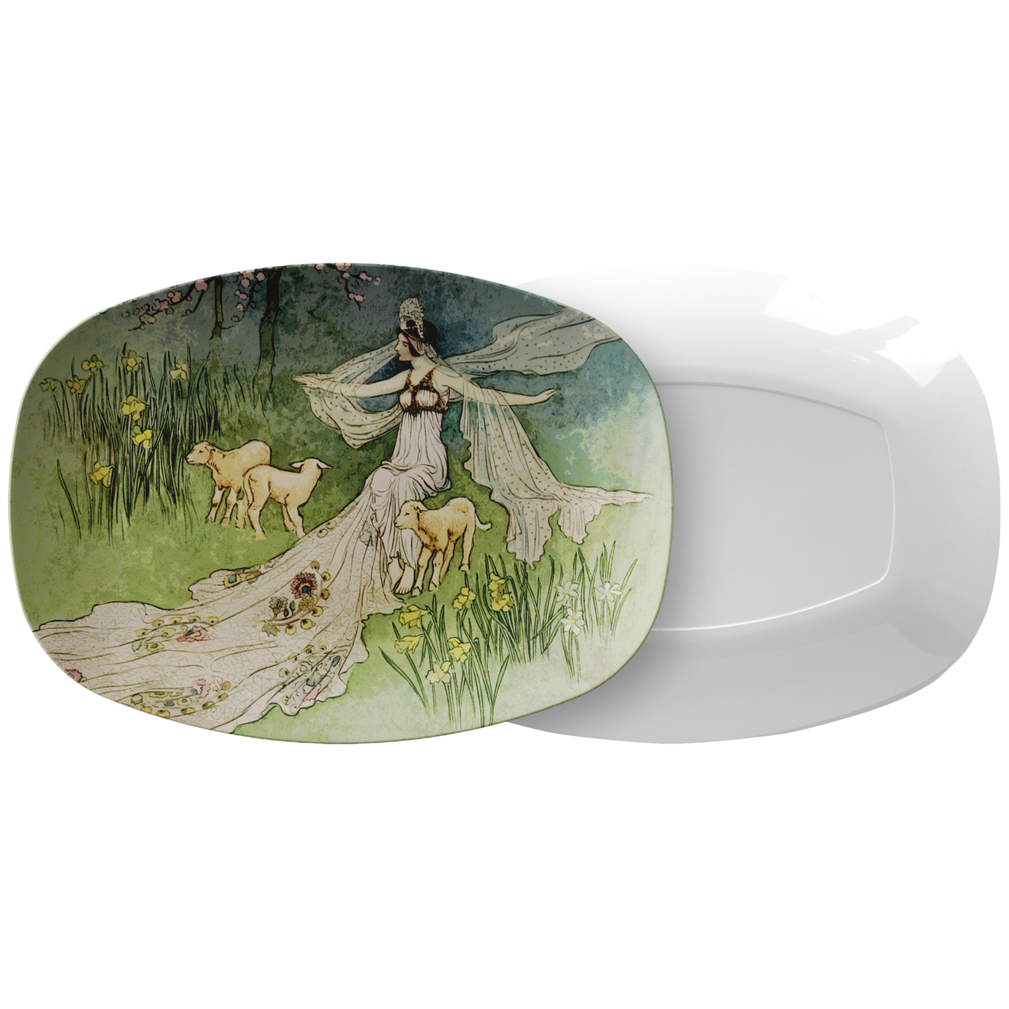 Warwick Goble Vintage Art Spring Fairy Serving Platter
