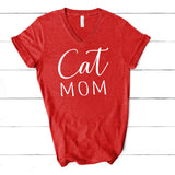Cat Mom V-Neck Shirt for Women