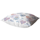 Nautical Pillow Cover | Pink and Blue Whales and Bears in Heart Air Balloon for Nursery or Kids