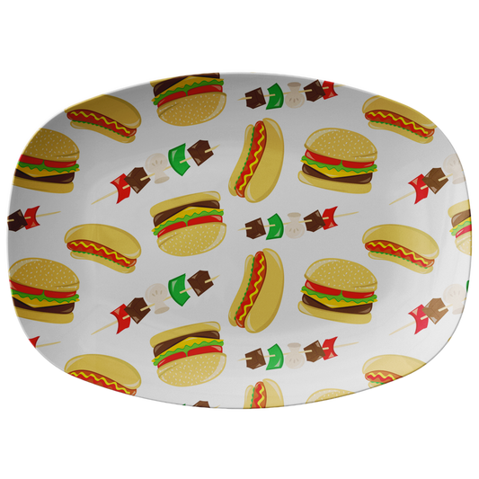 Hamburger and Hot Dog Pattern Grilling Platter