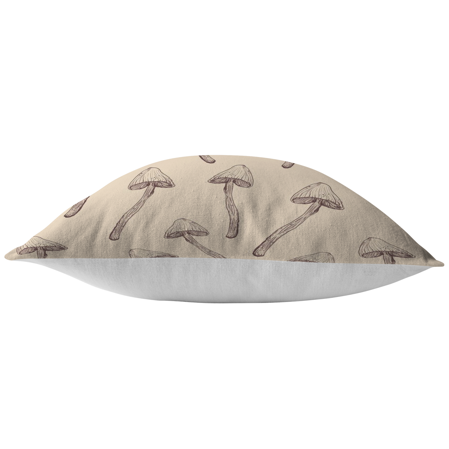 Magic Mushroom Pillow Cover | Psilocybin Mushroom Home Decor | Beige Brown Neutral Earth Tones