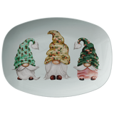 Floral Easter Gnomes Serving Platter | Mint Green Pink | Shabby Chic Appetizer Tray | Gnome Easter Decor