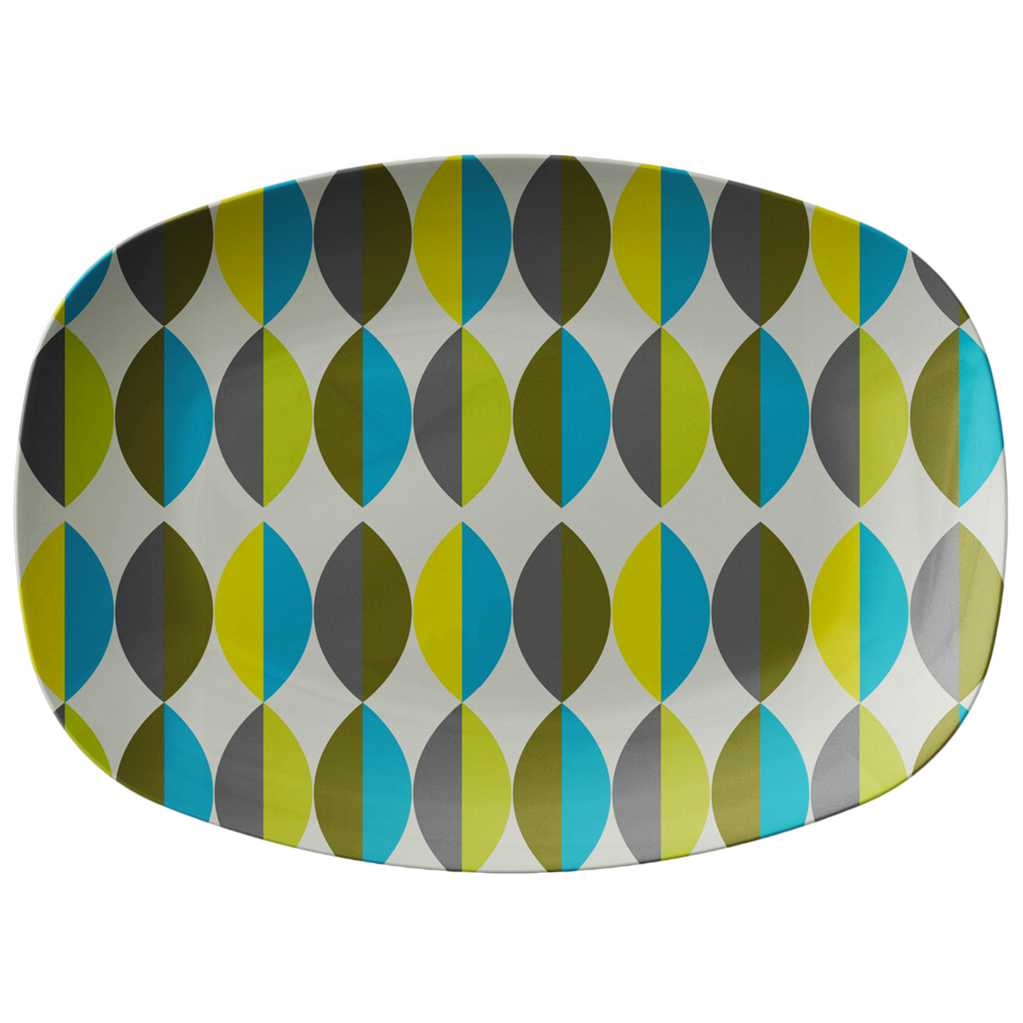 Mid Century Modern Serving Platter | Teal Blue Green
