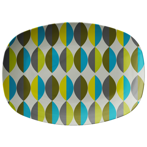 Mid Century Modern Serving Platter | Teal Blue Green