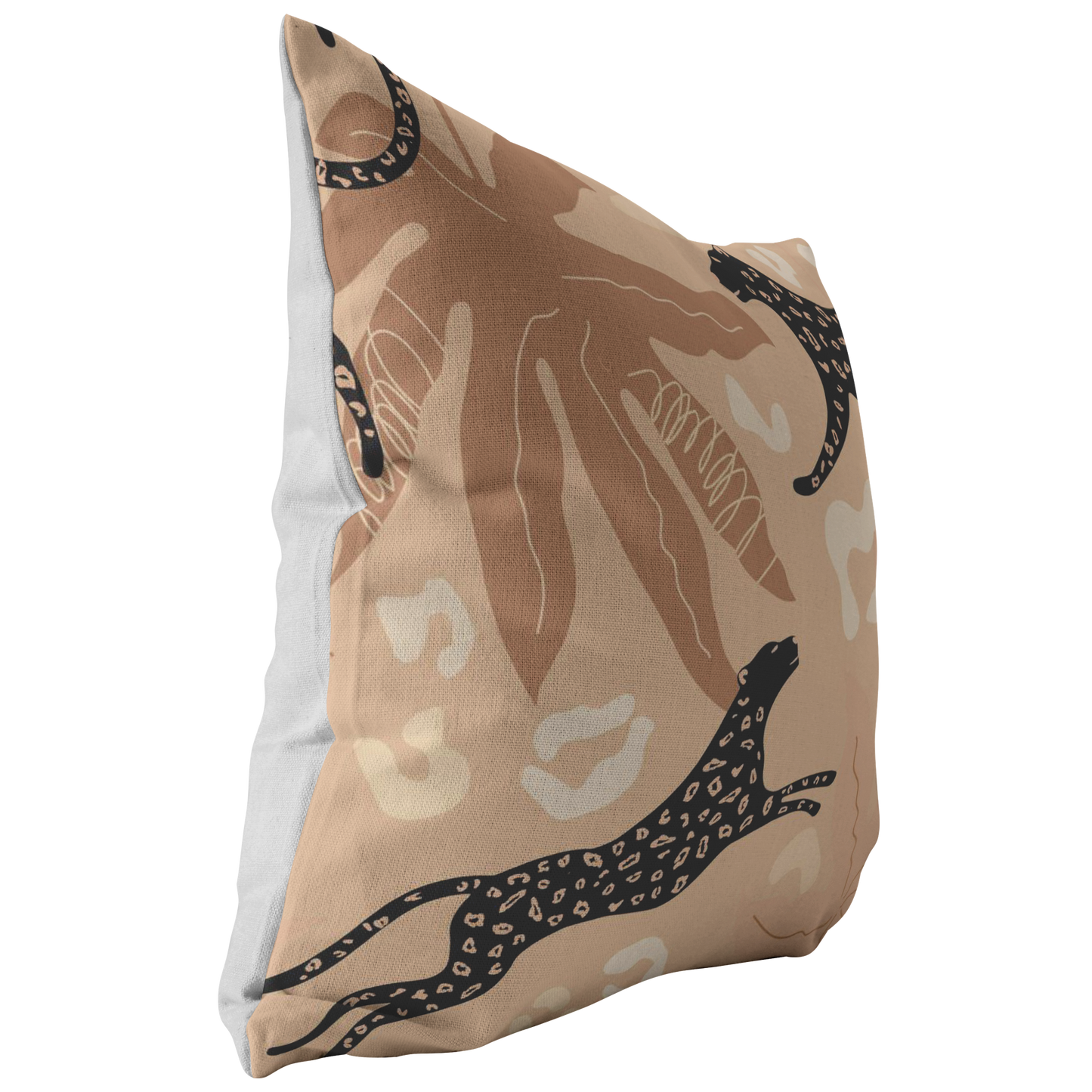 Modern Cheetah Throw Pillow | Black Brown Beige Tropcial Jungle Animal Print Earth Tone Neutral Home Decor