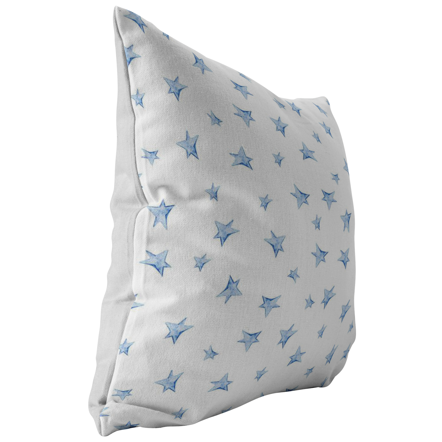 White and Light Blue Stars Pillow Cover | Nursery Decor