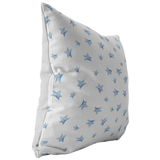 White and Light Blue Stars Pillow Cover | Nursery Decor